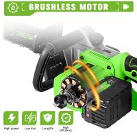 ONEGREEN-motosierra eléctrica sin escobillas de 8000W y 16 pulgadas, sierra de poda con batería inalámbrica, herramientas eléctricas para carpintería para juego de batería de 21V y 18V - details 10