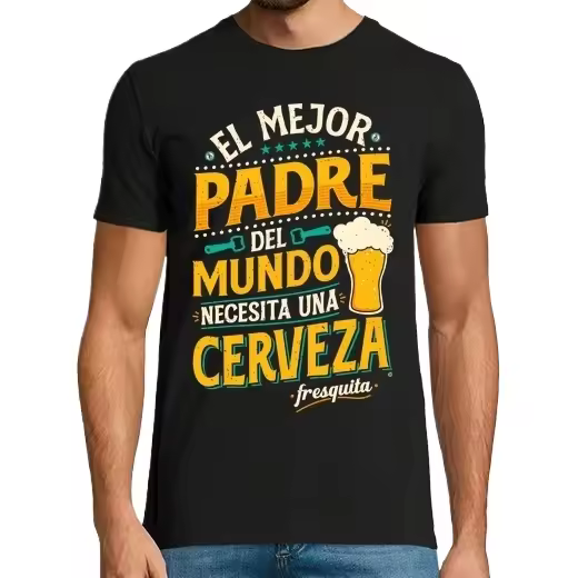 El mejor padre del mundo... Camisetas CERVEZA,Pack Regalo Camiseta Personalizada - 1