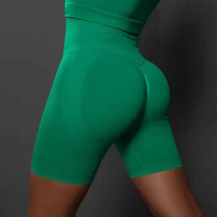 Pantalones cortos de yoga para mujer, leggings deportivos sin costuras de cintura alta para entrenamiento, ropa deportiva de verano - 1
