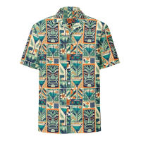 Camisa hawaiana vintage para hombre con estampado gráfico Maya, pantalón corto informal de verano, ropa de gran tamaño, camisas de solapa - details 5