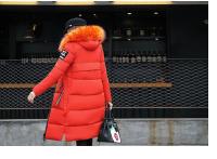 Abrigo de plumón para mujer, chaqueta de invierno con cuello de piel grande, chaqueta gruesa ajustada, Chaqueta de algodón con capucha a la moda, chaqueta larga de invierno para mujer - details 29