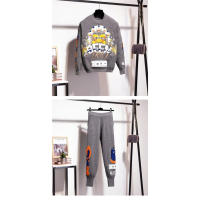 Chándal con bordado de patrón de letras para mujeres, conjunto de dos piezas, traje deportivo de calle, talla grande en negro y - details 8