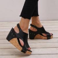 Sandalias de tacón de cuña para mujer, zapatos de plataforma, moda de verano - details 7