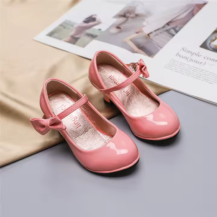 Tacones altos para niña, princs sho, con accesorios de cuero liso, multifuncionales, a la moda, utilizados para bodas ftivals, - 1