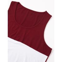 Chaleco de verano para hombre, informal, deportivo, de moda, para fitness, para correr, con bloques de color, sin mangas - details 8