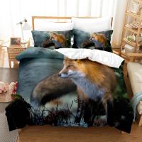 Juego de ropa de cama 3D The Fox, juego de funda de edredón con funda de almohada, ropa de cama doble completa, Queen y King - details 4