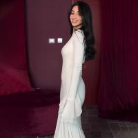 Un nuevo vestido de retales plisado con cuello cuadrado y manga larga de encaje de color liso - details 16