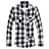 Camisa de manga larga a cuadros a rayas para hombre, camisas clásicas de oficina de un solo pecho, Camisa informal a la moda de otoño, 7XL - details 5