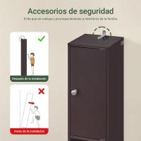 Mueble de Baño de Alto Estante Estanterías con 2 Puertas y Cajón Blanco Tamaño 20x20x180cm - details 87