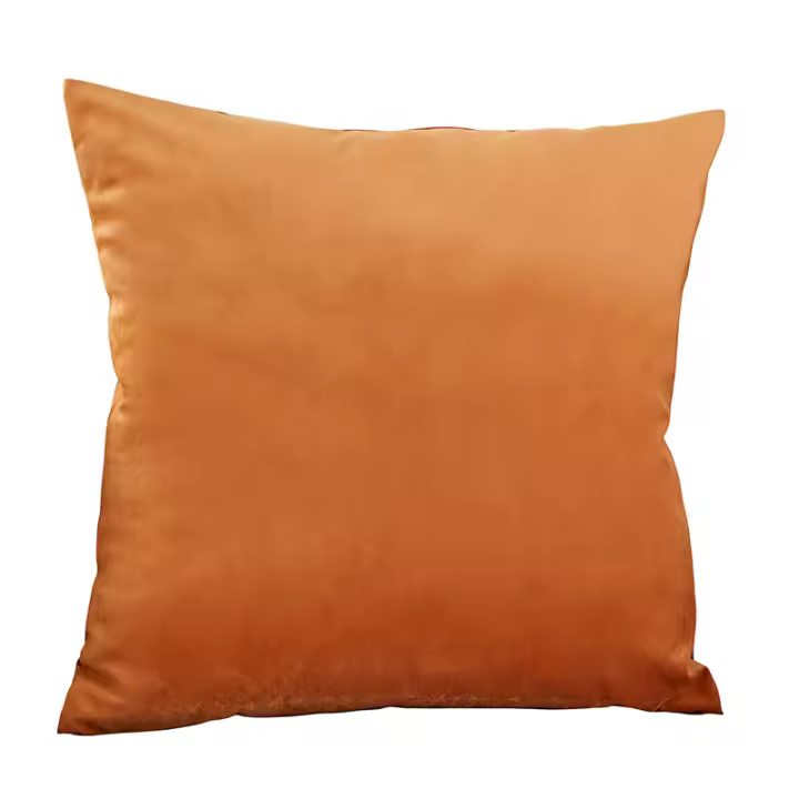 2uds.Fundas de Almohada de Terciopelo Suaves y Acogedoras Diseño Sólido Naranja Romántico para el Hogar - 1