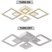Lámpara de techo acrílica moderna con LED incorporado de 46W controlable por remoto para iluminación de porche y dormitorio con Montaje flush - details 3