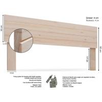 Gabo de Madera Rústico Vintage para Cama (145 x 44 cms.) Estilo Nórdico Crudo sin Pintar - details 63
