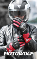Guantes cálidos de fibra de carbono para motocicleta, impermeables, a prueba de viento, de cuero, reflectantes, para Invierno - details 1