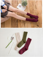 Calcetines de Algodón Sueltos para Mujeres Retro Color Sólido para Otoño-Invierno - details 5