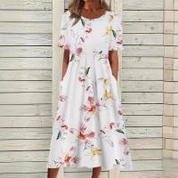 Vestido de verano de manga corta para mujer, vestidos estampados a la moda para mujer - details 2