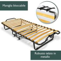 Cama Plegable para Invitados - 90x200 cm - Armazón Metálico Estable - con somier y Funda Protectora - details 4
