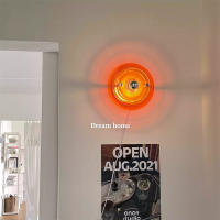 Lámpara de pared Bauhaus Diseño OVNI Luz de pared interior única Aplique de pared moderno con acrílico naranja para dormitorio, sala de estar, dormitorio, entrada, hotel - details 2