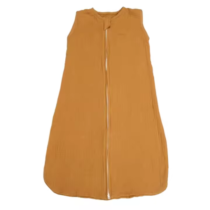 Saco de dormir de algodón para bebé, bolsa de dormir infantil sin mangas, ligera, con cremallera de 2 vías, accesorios de ropa de cama, 0-12 meses - 1
