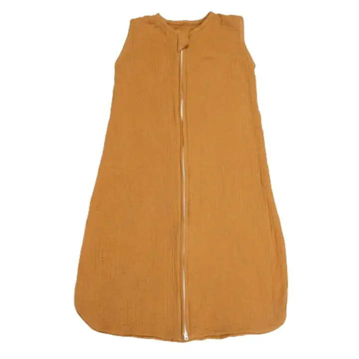 Saco de dormir de algodón para bebé, bolsa de dormir infantil sin mangas, ligera, con cremallera de 2 vías, accesorios de ropa de cama, 0-12 meses - 1