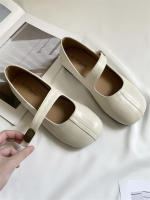 Zapatos Mary Jane planos de fondo francés, con punta redonda, boca poco profunda, estilo retro, para mujer. - details 24