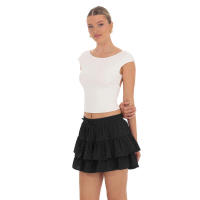 Nueva Falda Culotte Pastel Dulce Anti-Luz con Cintura Elástica y Cordón para Mujer, Verano 2025 - details 6