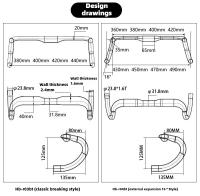 Manillar de Aleación de Aluminio Ultraligero 31.8mm Diseño Doblado en Forma de Flecos - details 2