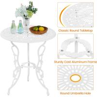 Conjunto de Mesa y Sillas Exterior Vintage Juegos de Muebles de Jardín de Aluminio Una Mesa con Dos Sillas para Balcón Bronce - details 13