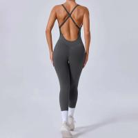 Conjunto de gimnasio para mujer mejorado con acolchado, traje de yoga, ropa deportiva, azul marino beige, 2024 - details 12