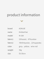 AONIJIE M33 Unisex Warm Wool Knitted Hat Short Brim Baseball Cap Soft Equestrian Cap Protect Ear Fall Winter For Running Hiking - details 14