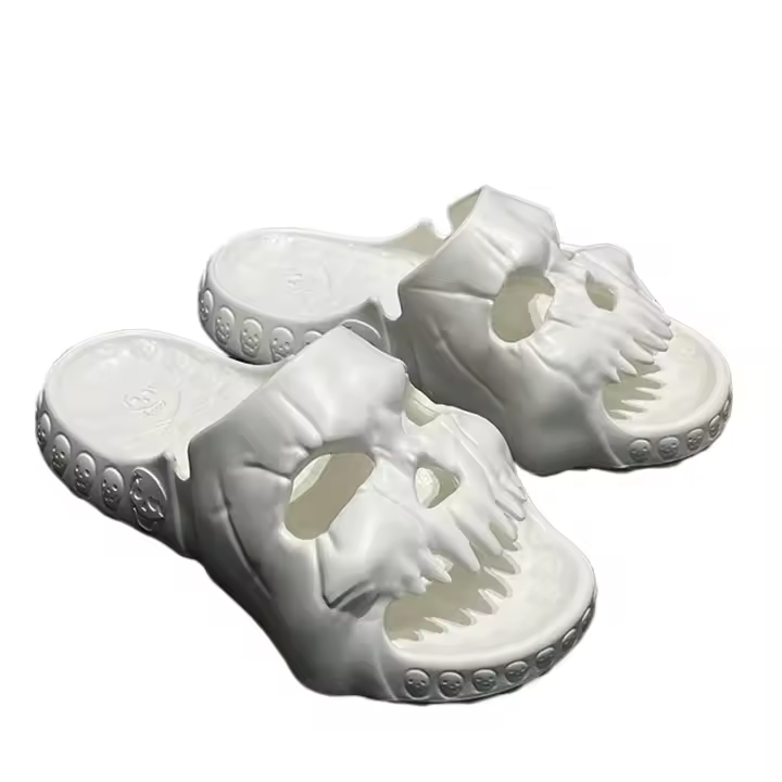 Zapatillas de Hombre con Diseño de Calavera Sandalias de Playa Antideslizantes con Suela Gruesa - 1