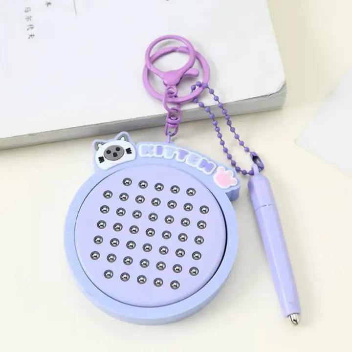 Llavero con tablero de dibujo magnético de gatito, adorno para bolso DIY, Mini llavero divertido, almohadilla de juego de pintura, tablero para garabatear, colgante de gato de dibujos animados - 1