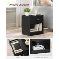 Mesa de Noche de Juego de 2 Diseño de Cajón Abierto Ideal para Dormitorio, Sala de Estar - details 14