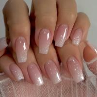 Set De 24 Uñas Postizas Cuadradas En Gradient Rosa Sencillas Y Elegantes Fashion Removibles Para Fiesta Y Uso Diario - details 6