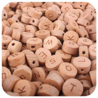 Cuentas de madera Natural del alfabeto inglés, iniciales de 15mm, cuentas de letras para joyería, pulsera, collar, fabricación de accesorios DIY, 50 unidades por lote - details 1