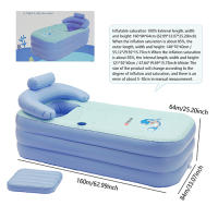 Bañera plegable azul para adultos, 160x84x64 cm, Bañera inflable para baño caliente de hie - details 1