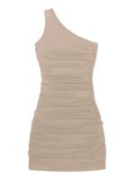 Vestido ajustado plisado de un solo hombro sexy para mujer de verano falda que cubre el trasero - details 5