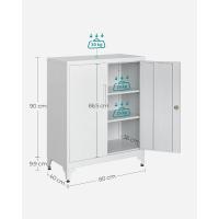 Armario Multifuncional, 2 Puertas, con Cerradura, Almacenamiento de Acero, para Sala de Estar, - details 3