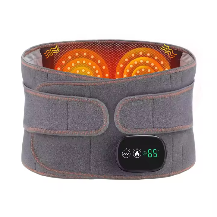 Cinturón de masaje lumbar con compresa caliente ajustable, soporte para la parte baja de la espalda, alivio del dolor, masajeador de cintura con calor - 1