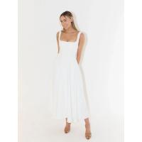 Primavera y verano nuevo vestido halter sin mangas con cuello cuadrado de color sólido - details 26