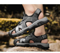 Primera capa de piel de cerdo sandalias de los hombres de verano de ocio al aire libre montañismo sandalias de playa bolsa cabeza sandalias - details 11