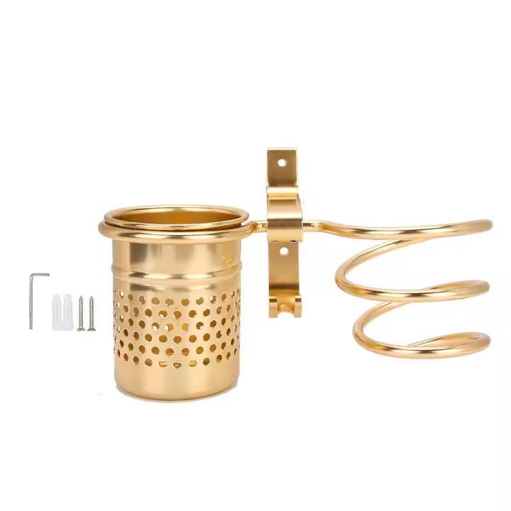 Soporte para secador de pelo de baño, organizador montado en la pared, estante multiusos (mate c8) - 1