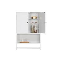 Armario de Baño Pared 59,5x31x59,5cm Mueble Baño Suspendido con Dos Puertas Armario Colgante para Cocina Cuarto de Baño,Lavadero,Ajustable Bandeje y Antivuelco - details 6