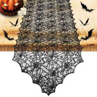 Decoración de camino, camino de mesa de tela de araña negra para mesa de cocina, decoración interior de Halloween, 1 pieza. - details 6