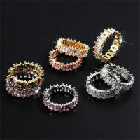 ZAKOL moda Murtilcolor Baguette anillos de circonia para mujeres Marquesa cristal hombres anillo boda fiesta joyería regalo - details 15