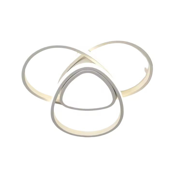 Goeco-Lámpara de techo de aluminio creativa, tres círculos blancos, 40CM, 49W, luz neutra 4500K, 220V - 1