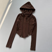 Sudadera Deportiva con Capucha Top Corto Ajustado Hilo Seco Moda de Yoga y Correr - details 7