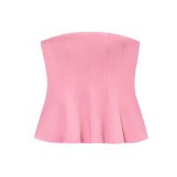 PB & ZA 2025 Falda corta estilo dobladillo fuera del hombro temperamento simple color sólido tubo top novedad de verano ropa de mujer - details 7