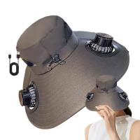 Sombrero de ventilador con panel solar, sombrero de cubo, ala ancha, protección UV, equipo deportivo al aire libre para mujeres, hombres, vacaciones en la playa, - details 2