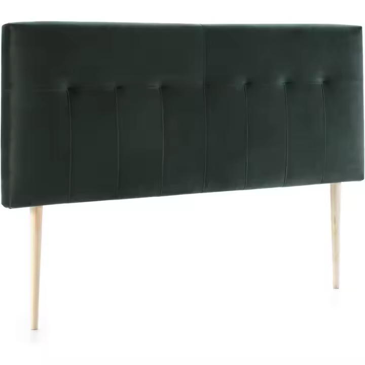 Cabecero tapizado 140x100 cm , para cama 135, terciopelo, patas de madera, herrajes incluidos - 1