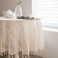 Mantel rectangular bordado ahuecado Ence beige francés, mantel para banquete de boda, 탁 - details 1